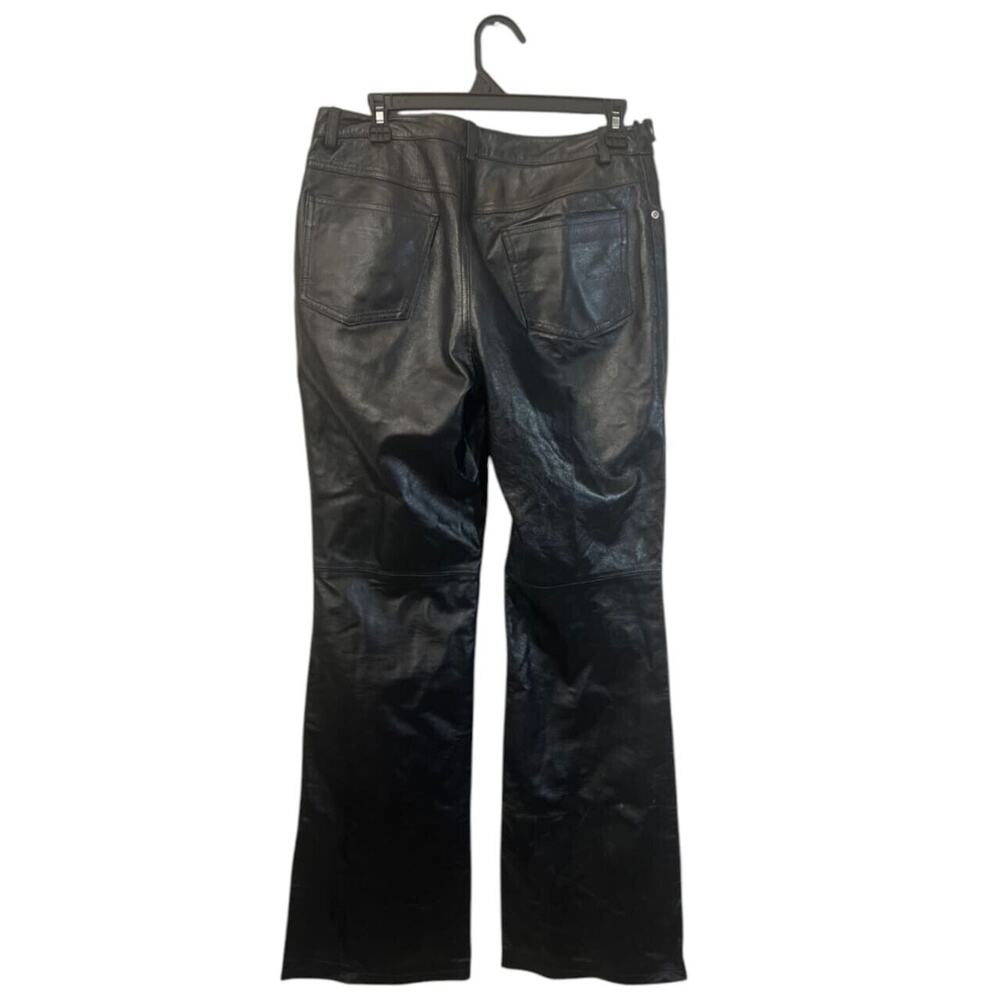 Newport News Jeanology Collection Black Jean Style Leather Pants Womens Sz 8T